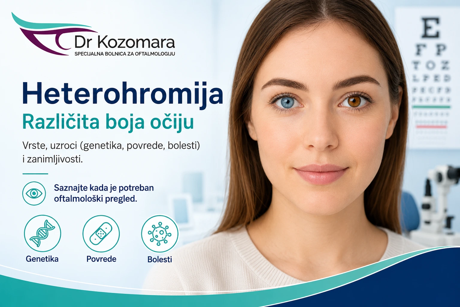 Osoba sa različitom bojom očiju kao prikaz heterohromije